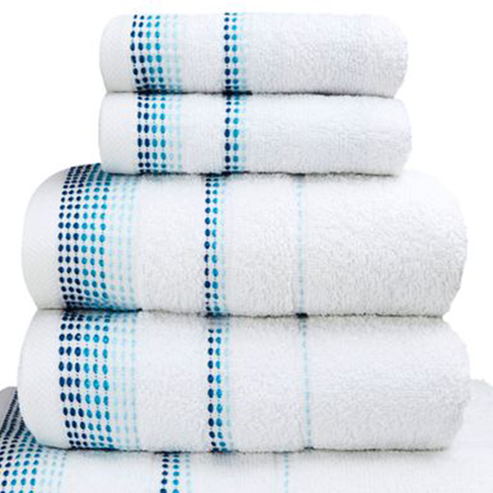 Rapport Home Berkley Embroidered Super Soft Pure Cotton White Hand Towel Image 2