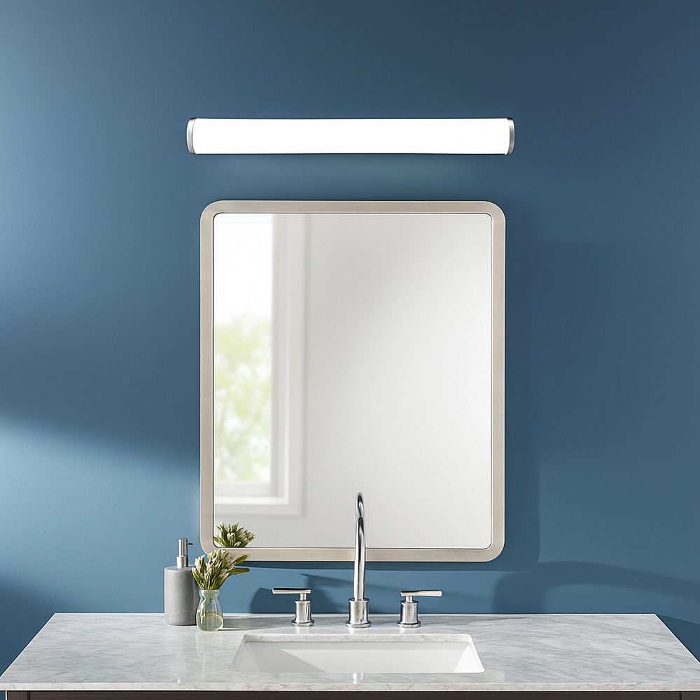 TCP White Tubular Mirror Bathroom Wall Light 600mm 12W Image 2