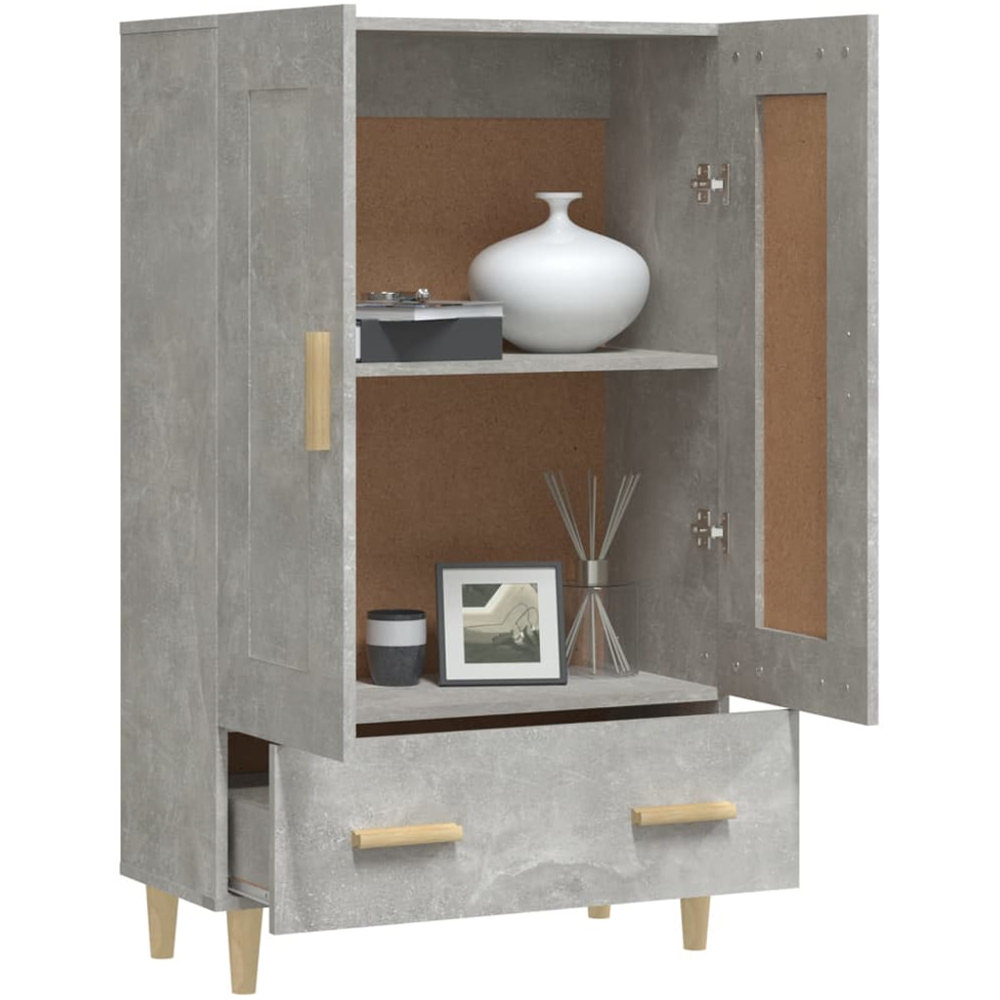 vidaXL 2 Door Single Drawer Concrete Grey Small Highboard Image 4