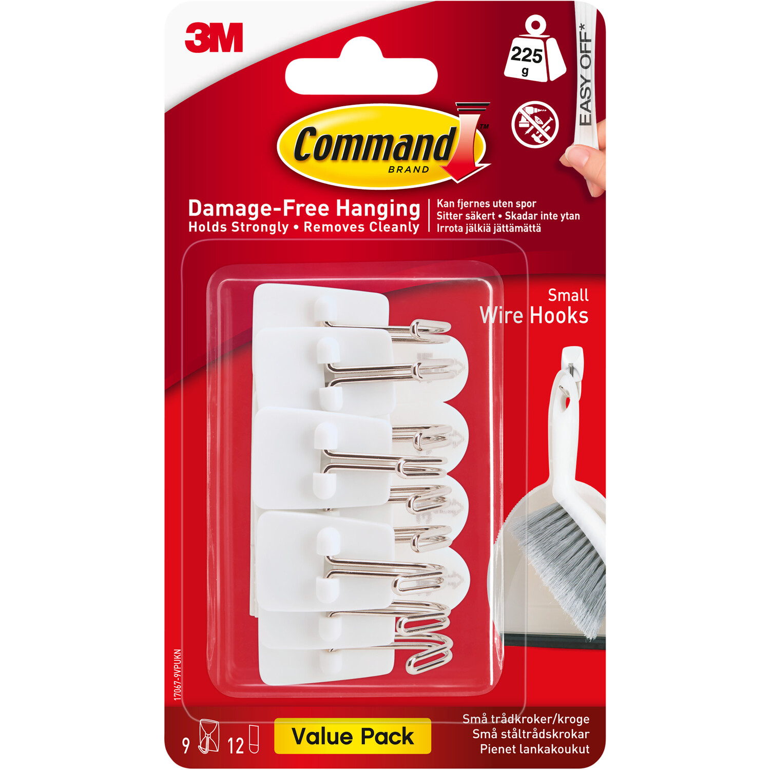 Pack of 9 Command Small Wire Hooks White Image 1