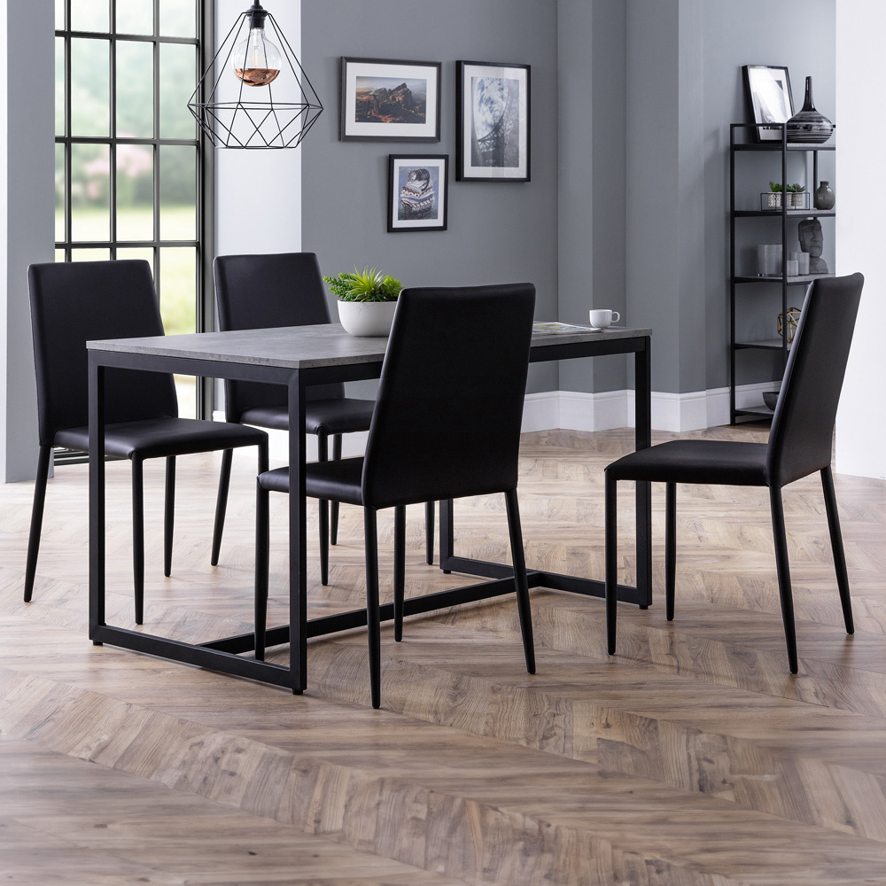 Julian Bowen Staten Jazz 4 Seater Dining Set Black Image 1