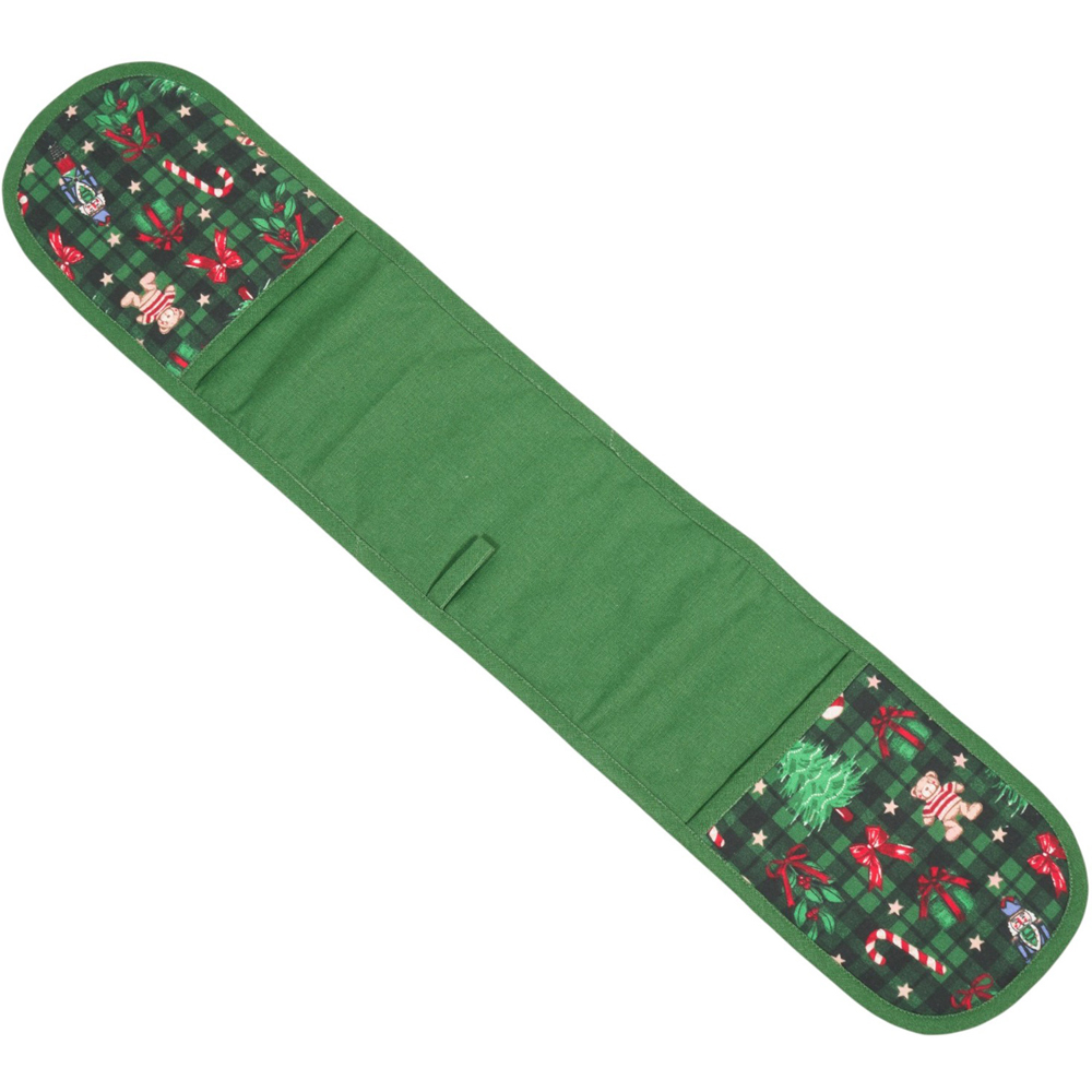 Tartan Christmas Print Double Oven Glove Green Image 4