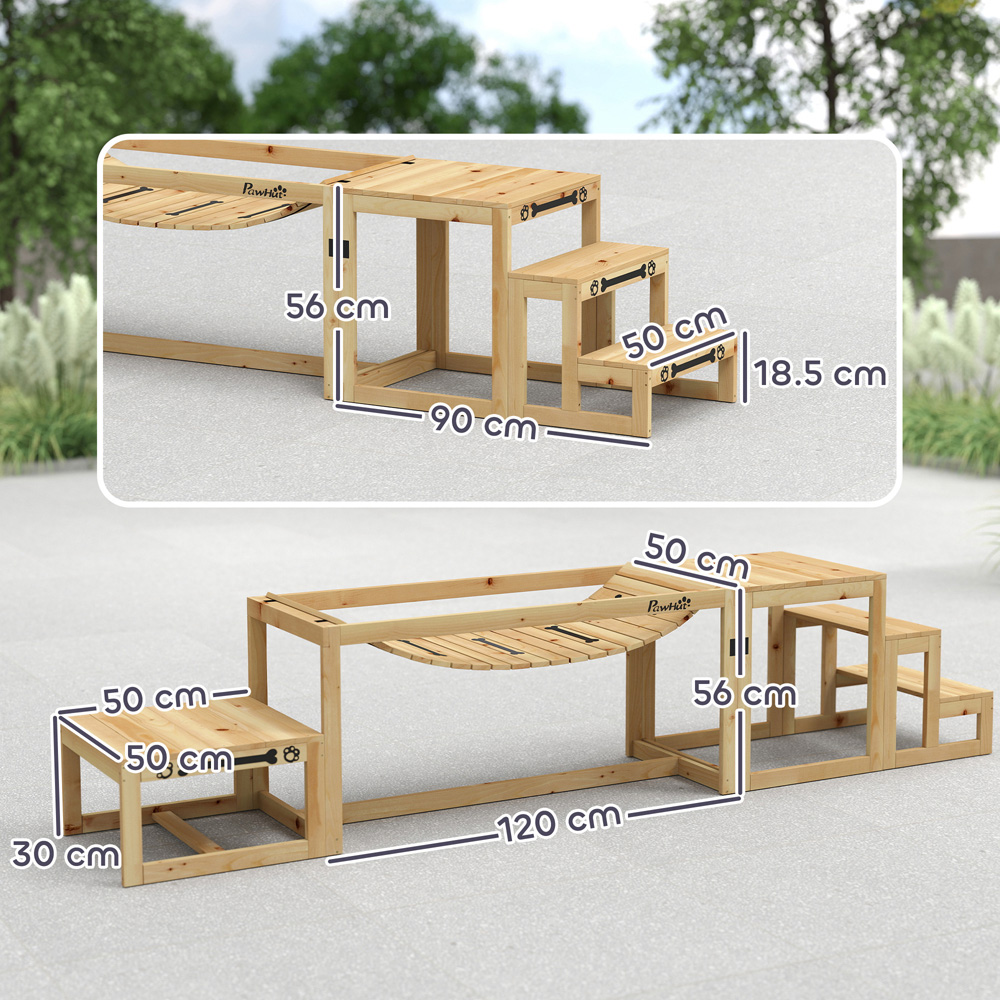 PawHut 3 Piece Natural Wood Dog Agility Training Equipment Image 9