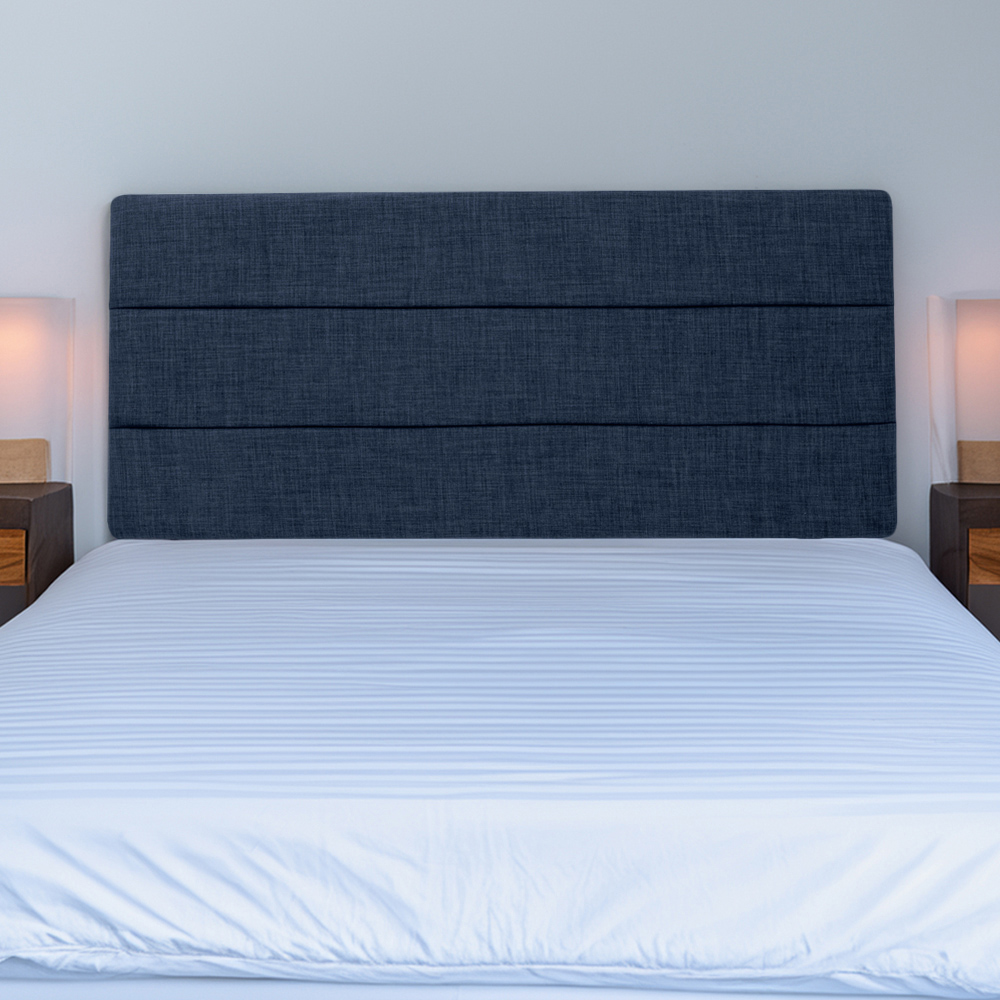 Bedmaster Small Double Midnight Linen Milan Lined Headboard Image 1