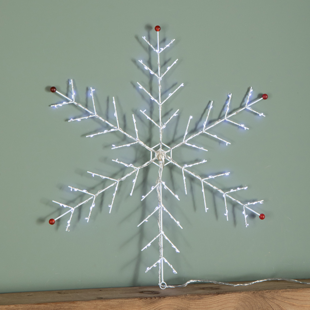 Samuel Alexander White LED Light Up Metal Christmas Snowflake Decoration Image 7
