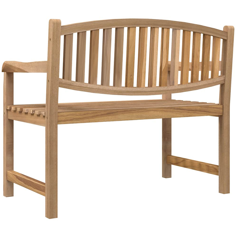vidaXL 2 Seater Natural Solid Teak Wood Slatted Garden Bench Image 5