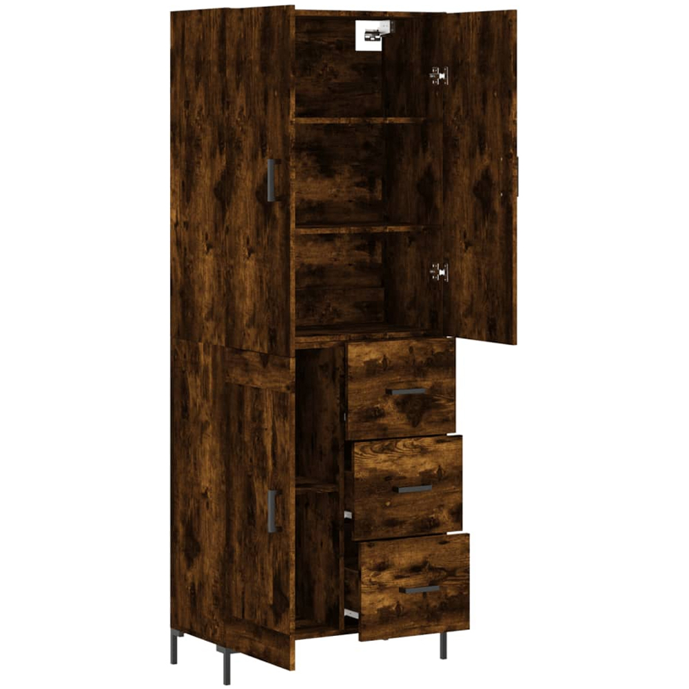 vidaXL 3 Door 3 Drawer Smoked Oak Highboard Image 4