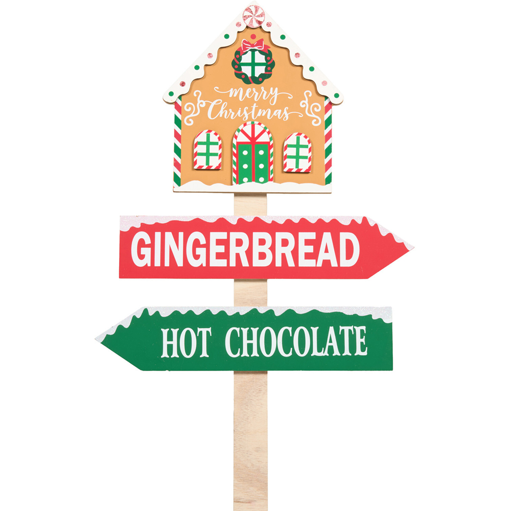 Gingerbread House Wooden Stake Image 2