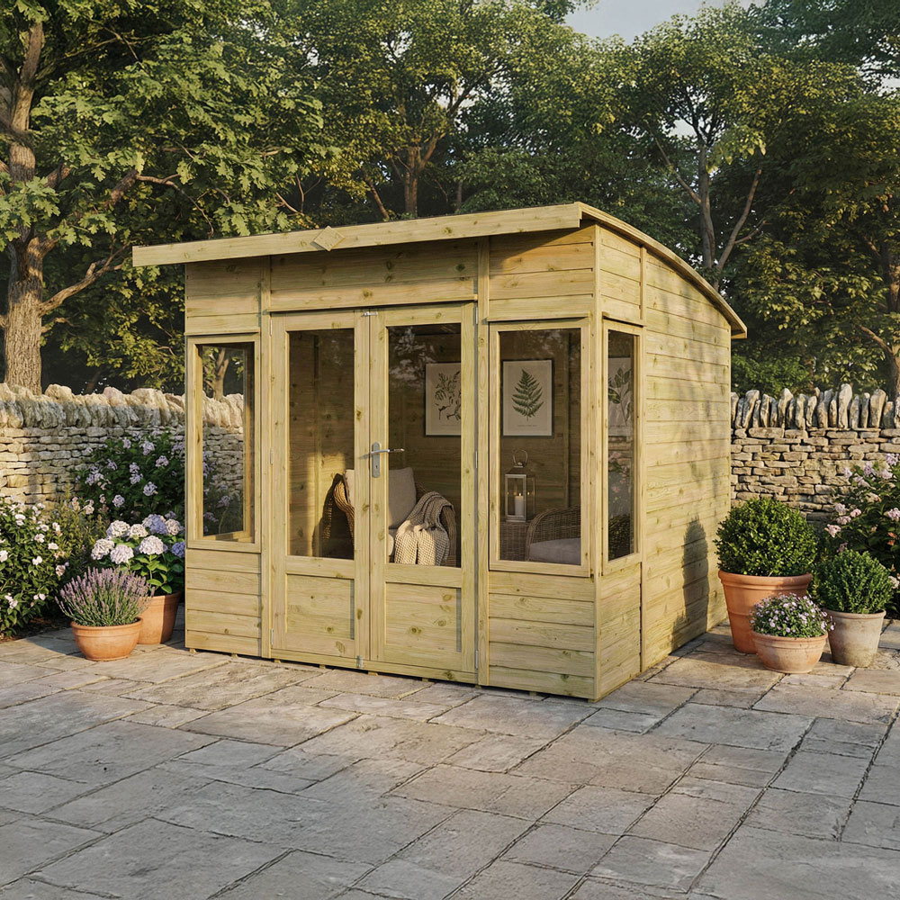 Mercia Helios 8 x 8ft Double Door Premium Shiplap Traditional Summerhouse Image 2