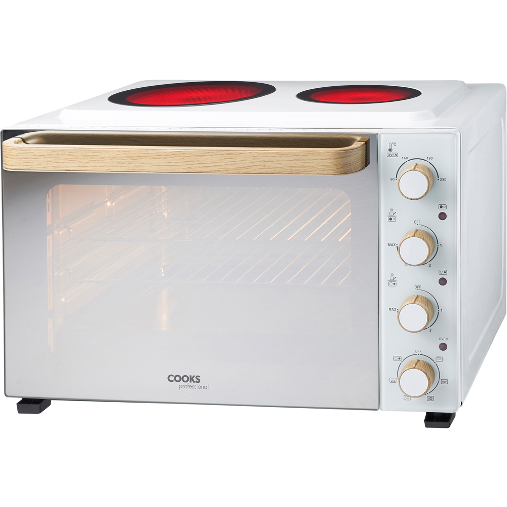 Cooks Professional K410 Nordic White 48L Electric Mini Oven with Ceramic Hobs Image 3