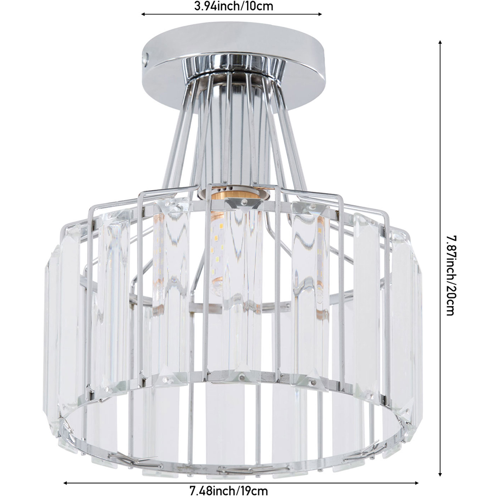 Living and Home E27 Screw Chrome Crystal Ceiling Light Image 8