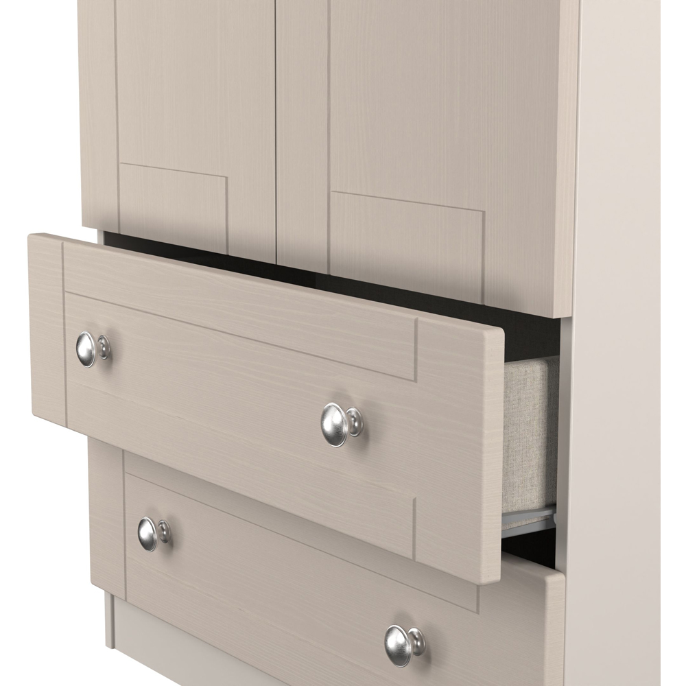 Crowndale Sussex 2 Door 2 Drawer Kashmir Ash and Bardolino Oak Tall Wardrobe Ready Assembled Image 7