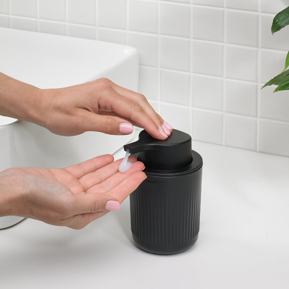 ReBorn Dark Grey Eco Friendly Wall Mounted Recycled Plastic Soap Dispenser 250ml Image 6
