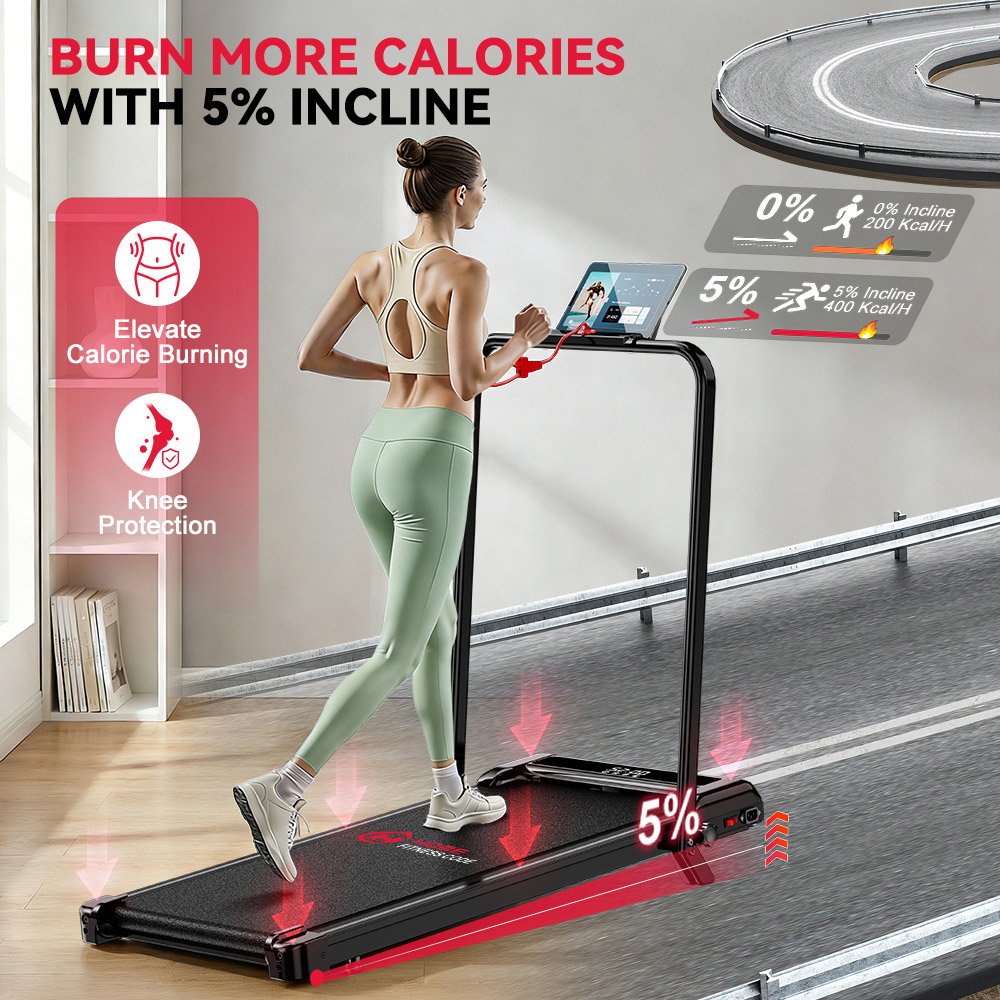 Rattrix Z3 Black Manual Incline Foldable Treadmill Image 7