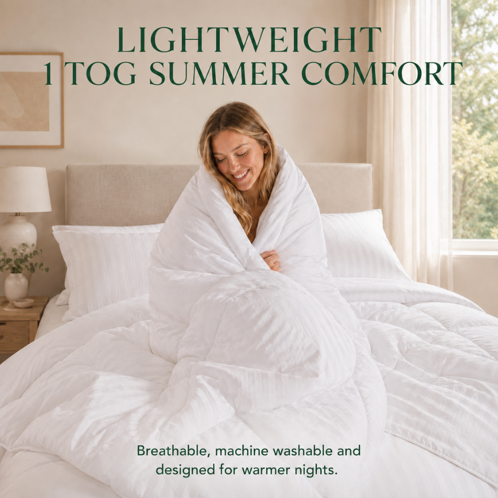 MHG Living Single White Summer Hollowfibre Duvet 1 Tog Image 5