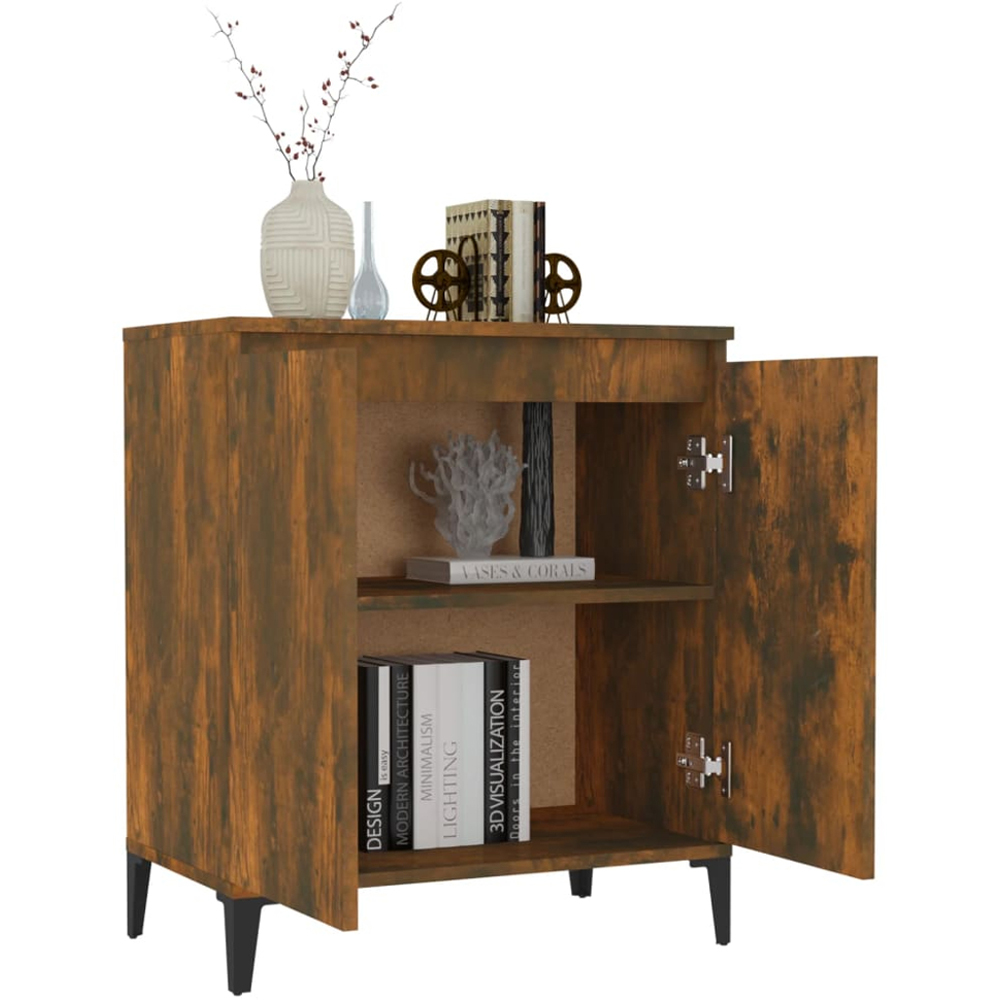vidaXL 2 Door Smoked Oak Sideboard Image 6