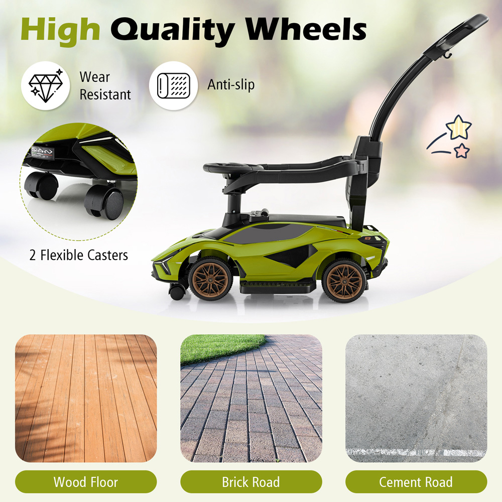 Costway Green 3 in 1 Ride On Push Car Image 8