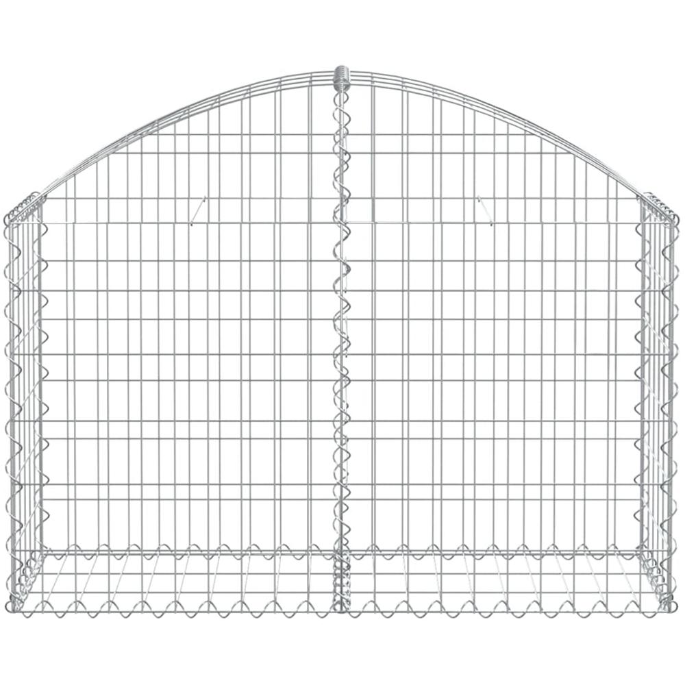 vidaXL Silver Galvanised Iron Arched Gabion Basket 100 x 30 x 60/80cm Image 2