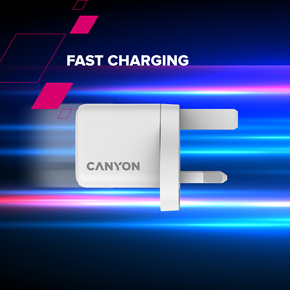 Canyon CNS-CU20C White UK USB-C Port Wall Charger 20W Image 3