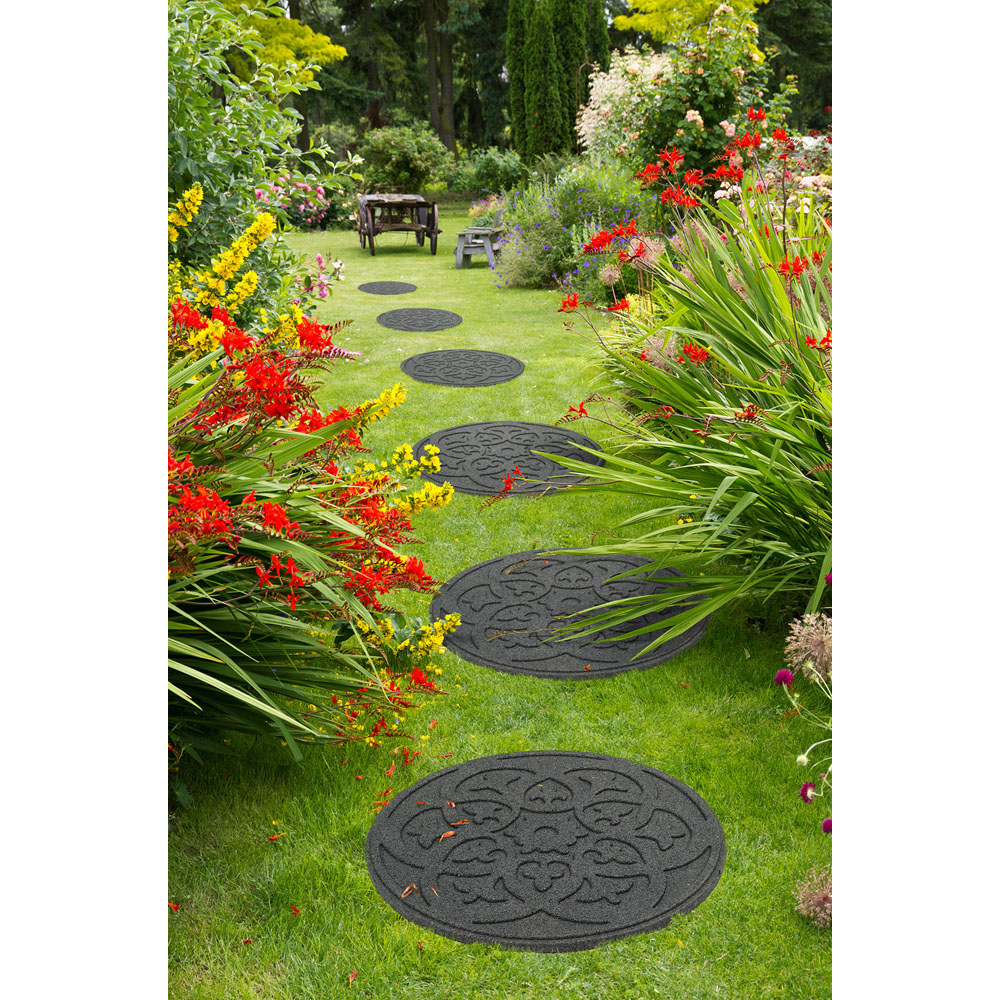 Primeur 46cm Grey Scroll Reversible Stepping Stone 4 Pack Image 4