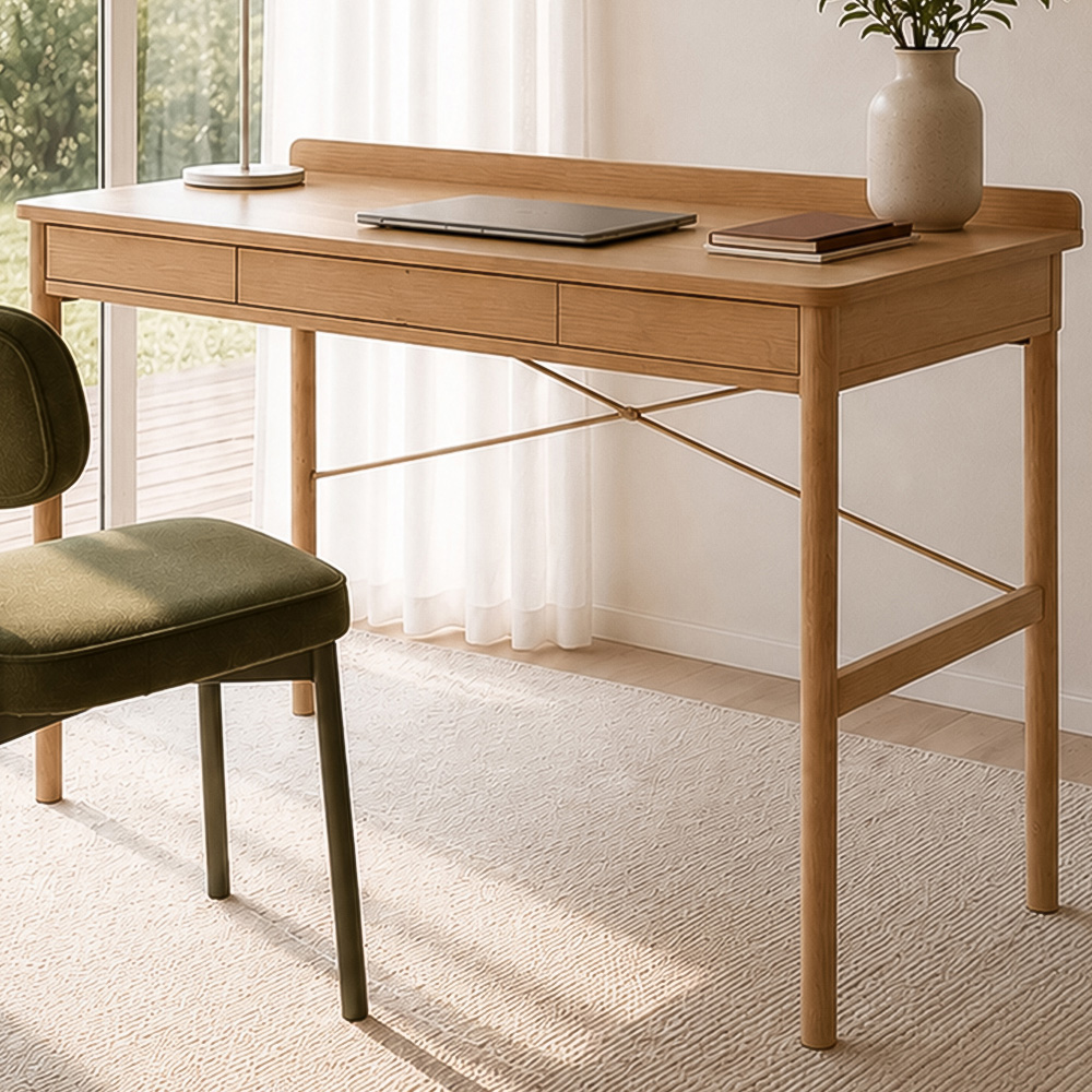 Florence Paul Oak Office Desk Image 1