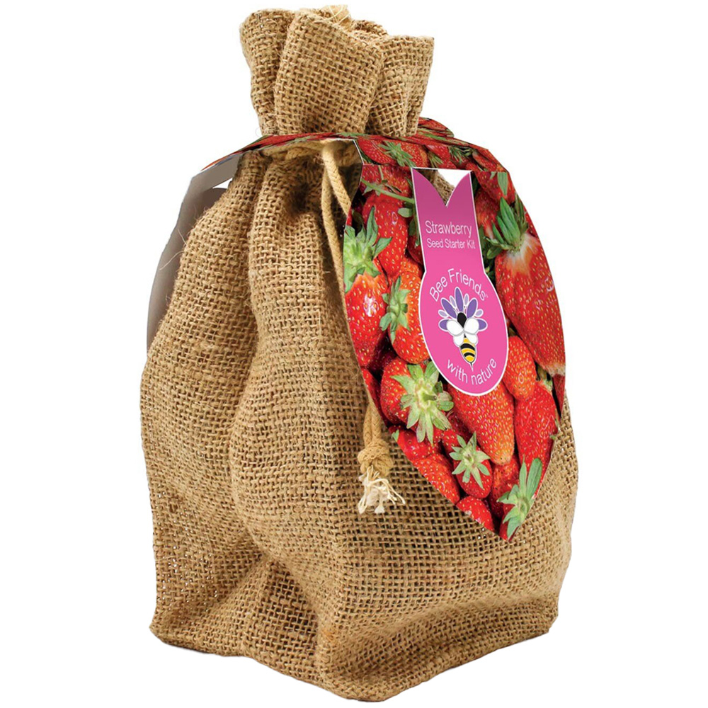 Jute Bag Strawberry Seed Starter Kit Image 1