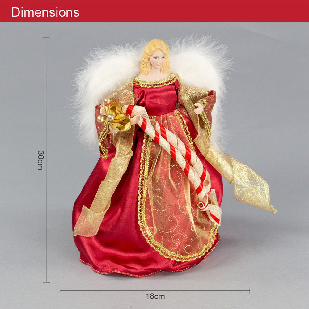 The Christmas Workshop Red Tree Top Angel 30cm Image 9