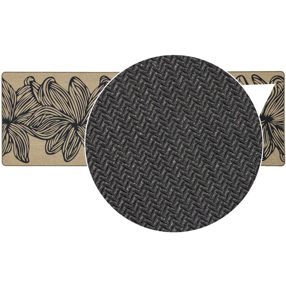 JVL Elegance Flower Rubber Backed Door Mat and Runner Set Image 7