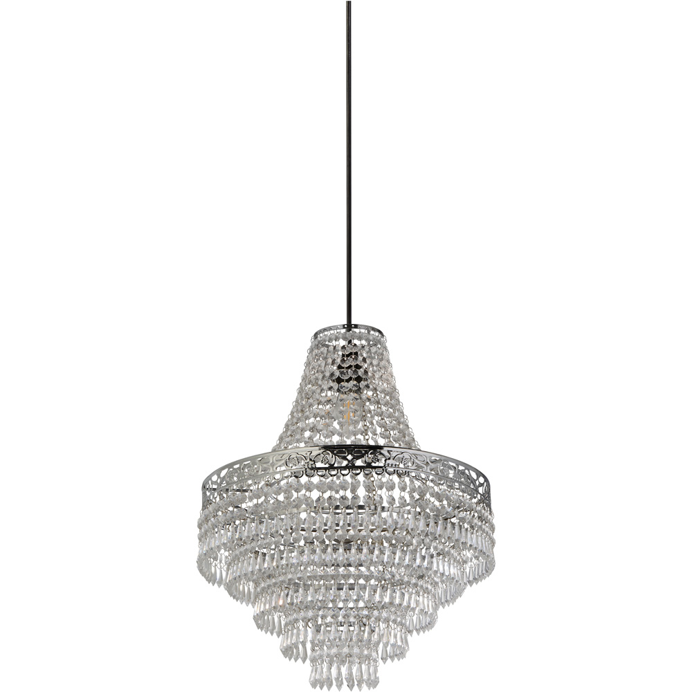 Lighting Collection Large Empire Easy Fit Pendant Chandelier with Acrylic Drops Image 1
