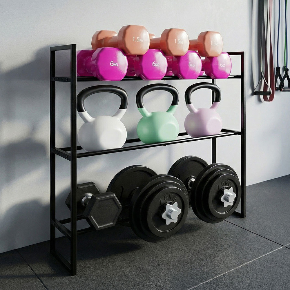 Lambu Centra 3-Tier Heavy Duty Steel Adjustable Dumbbell Rack Image 2