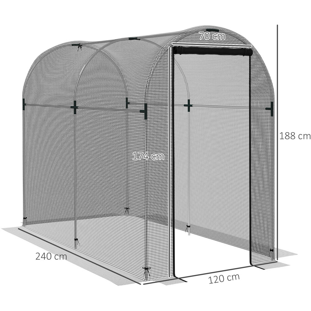 Outsunny Black Galvanised Steel 6 x 7.8ft Plant Tent Image 7