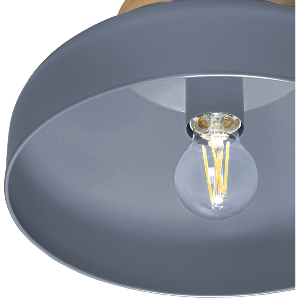 Happy Homewares Charcoal Grey Contemporary Scandinavian Designed Semi Flush Ceiling Light Image 4