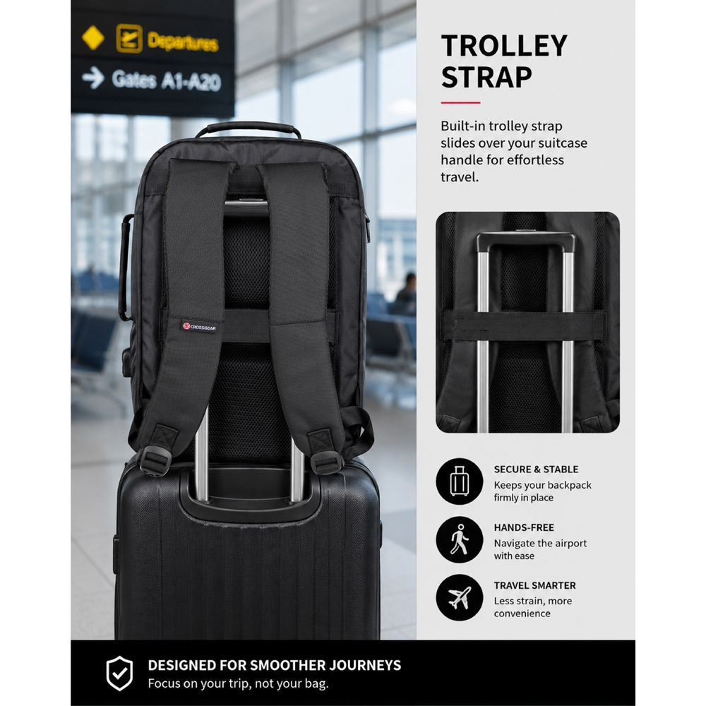 Crossgear Aero Black Underseat Backpack 43.5cm Image 6