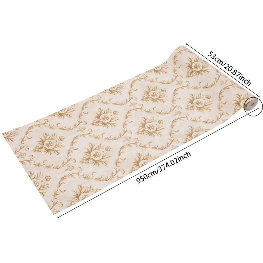 Living and Home Damask Pattern 3D Embossed Beige Non-Pasted Wallpaper Image 8