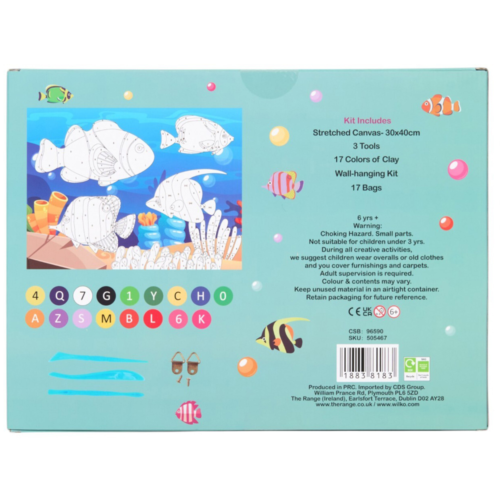 Kids Clay by Numbers Sealife Canvas Image 2