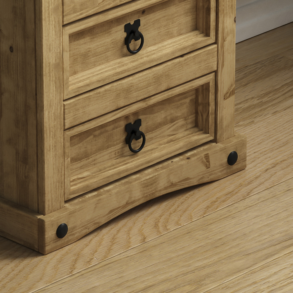 Vida Designs Corona 3 Drawer Pine Bedside Table Image 4