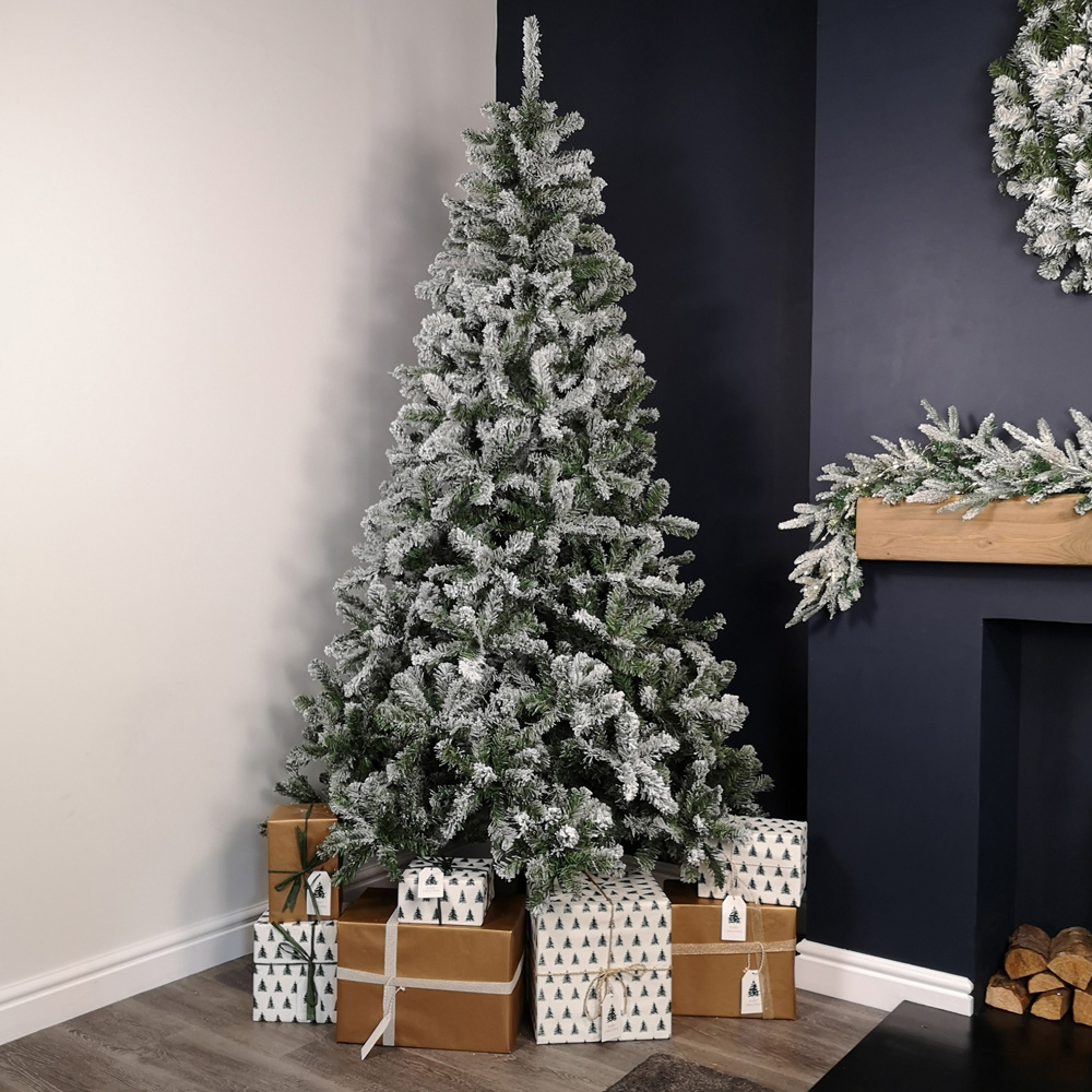 Samuel Alexander Snow Flocked Woodcote Spruce Artificial Christmas Tree 7ft Image 2