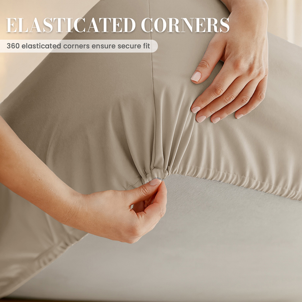 Sweet Dreams Alpine King Size Beige Faux Fur Fitted Sheet Image 4