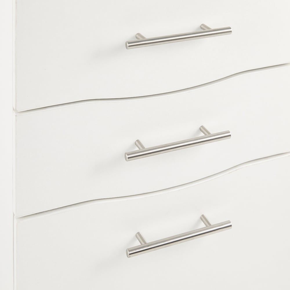 MMT Furniture Designs 3 Drawer White Wooden Lockable Short Filing Cabinet Image 6