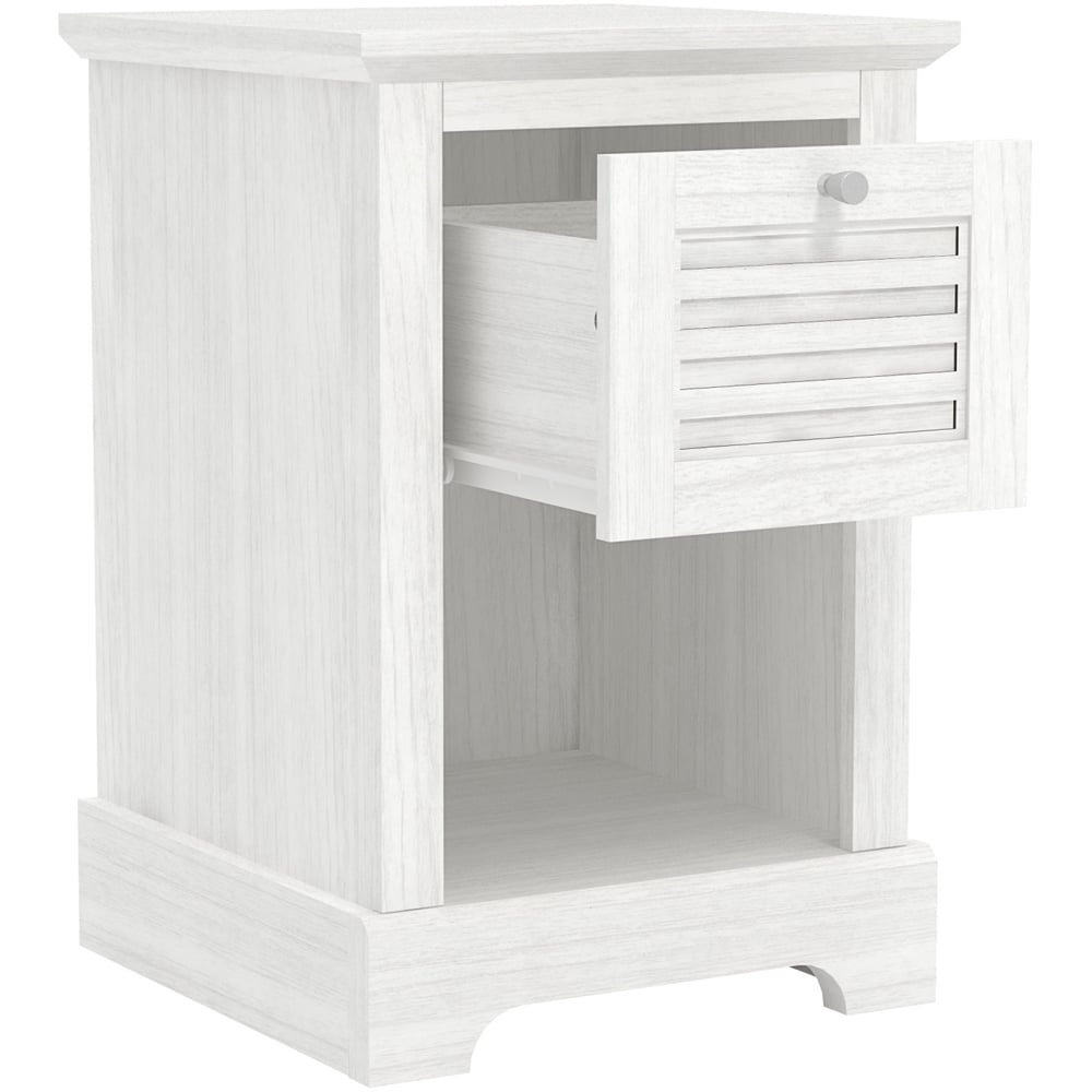 GFW Salcombe Single Drawer White Oak Lamp Table Image 4