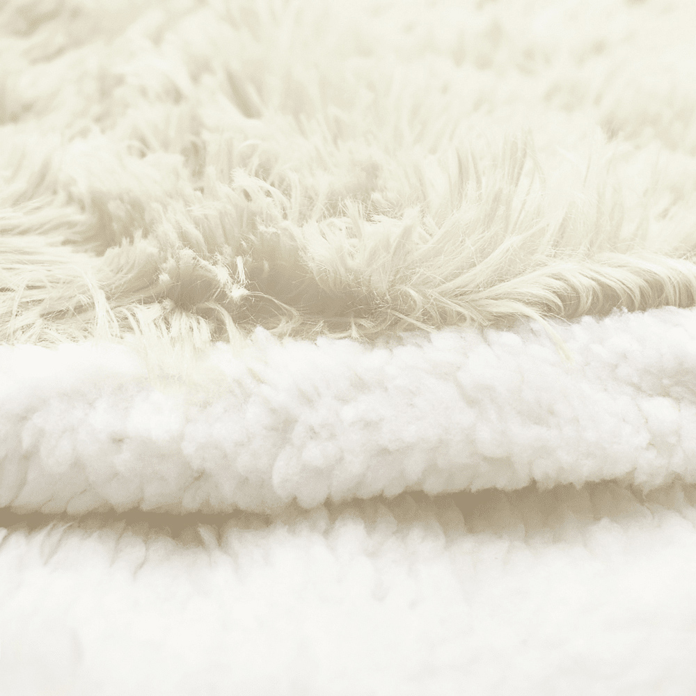 Velosso Alaska King Size Cream Faux Fur Duvet Set Image 2