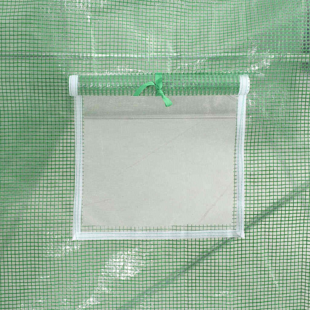 vidaXL Green Polyethylene Galvanised Steel Frame 52.4 x 19.6ft Greenhouse Image 7