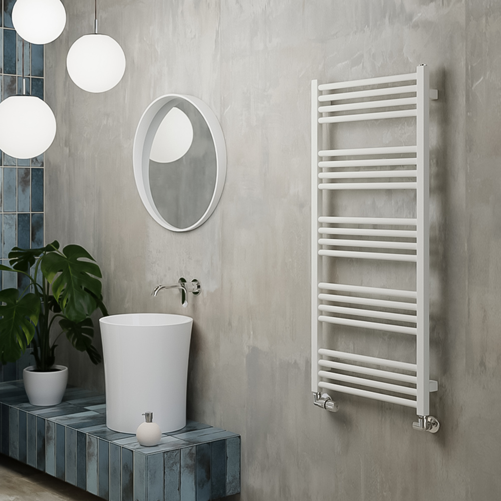 Terma Fiona 1661BTU Soft Matt White Heated Towel Rail 1140 x 500mm Image 7