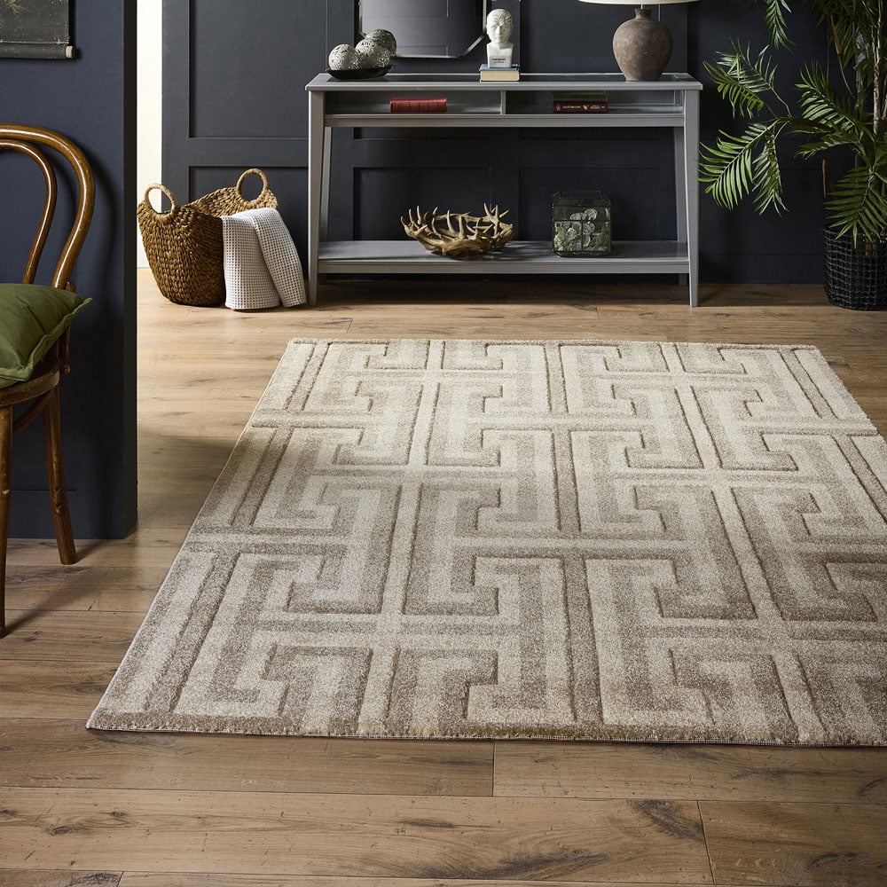 Origins Greek Key Beige Light Vision Rug 80 x 150cm Image 2