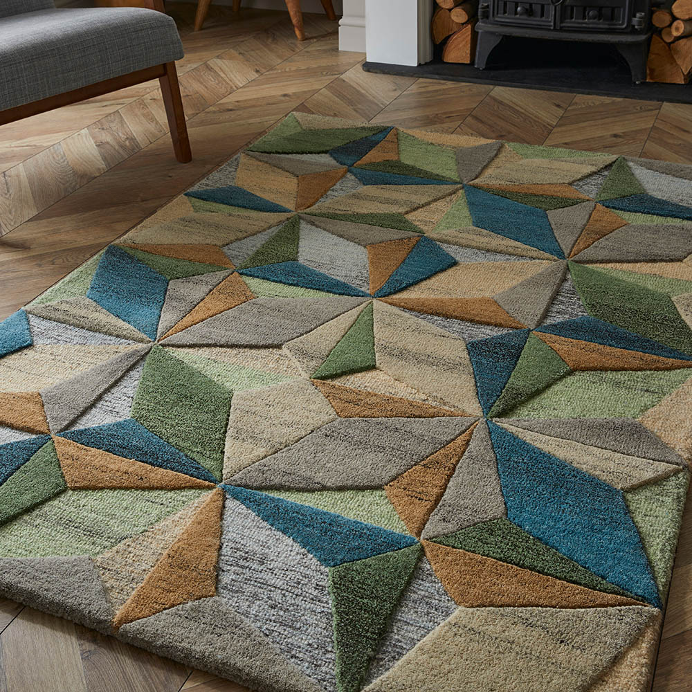 Esselle Home Lilianna Embossed Wool Rug 160 x 230cm Image 6