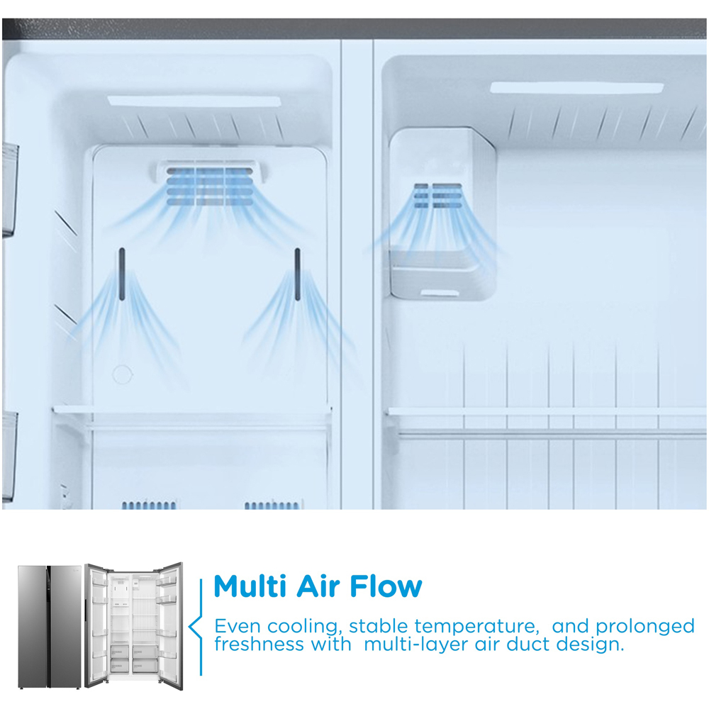 Midea MDRS710FGE46W Silver Total No Frost 548L Fridge Freezer with Non-Plumbed Water Dispenser Image 4