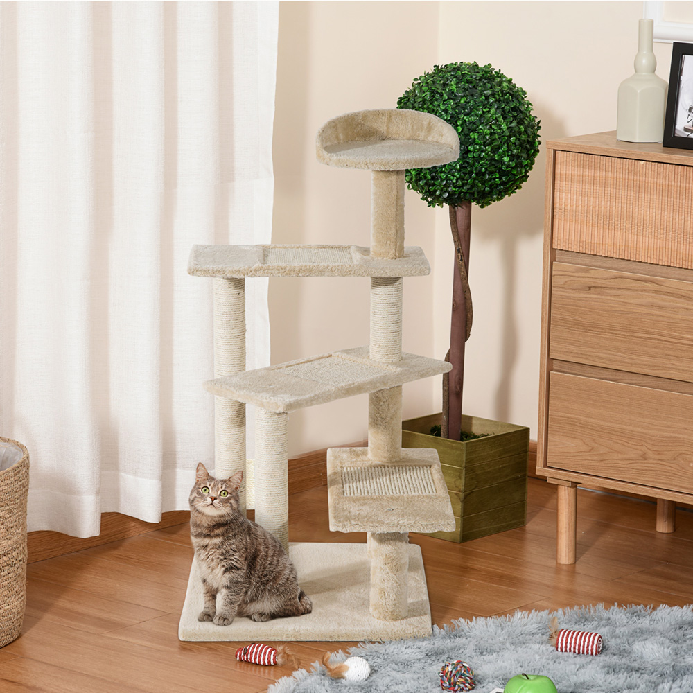 PawHut Cat Scratching Furniture Tower Image 2