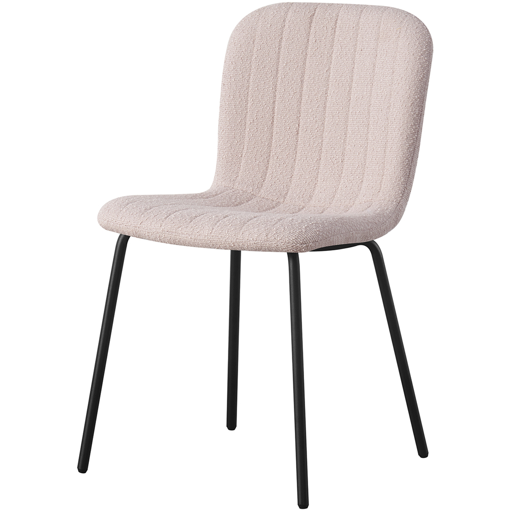 Bella Set of 6 Pink Teddy Faux Fur Stitched Design Dining Chairs Image 2
