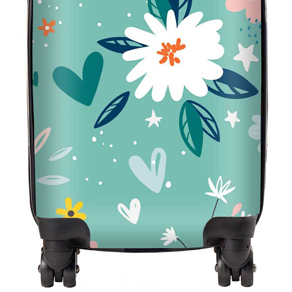 Warren Reed Designer Small Garden Summer Flowers Suitcase Image 2