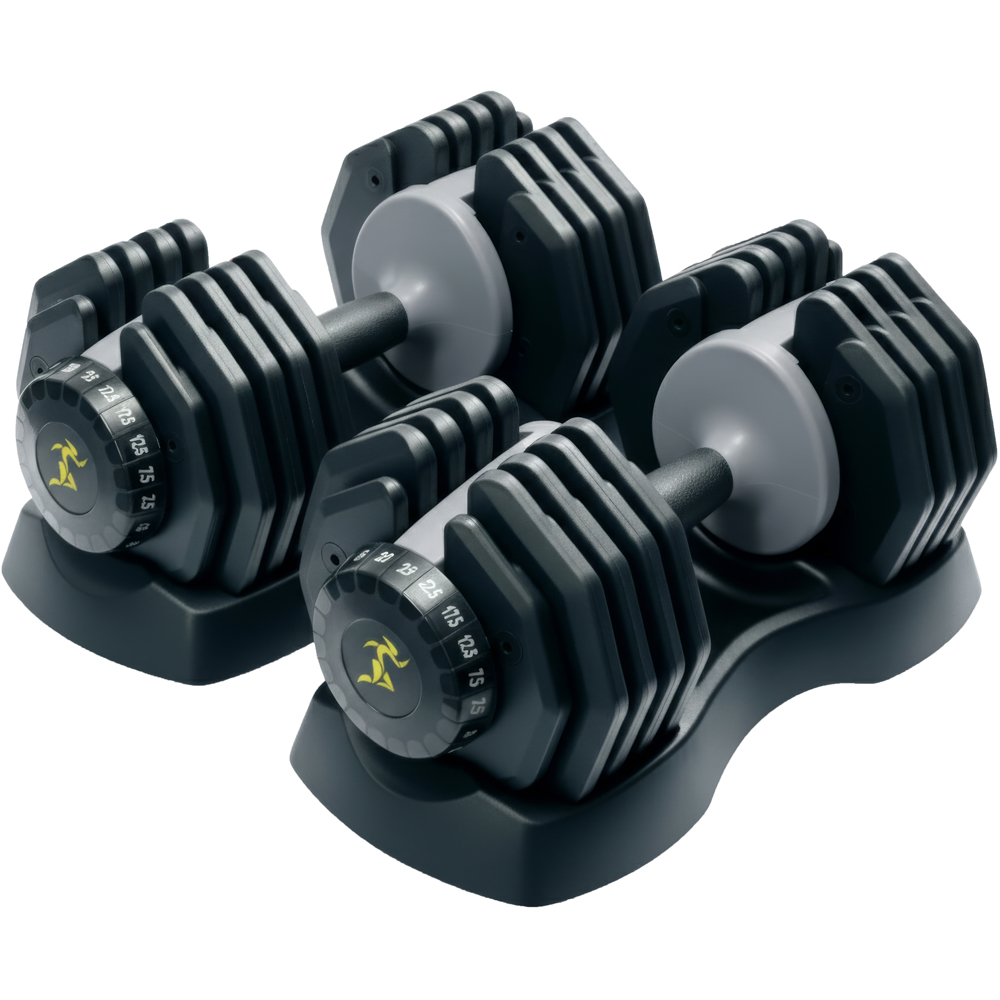 Strongology Urban25 Black and Grey Adjustable Smart Dumbbell 2.5 to 25kg 2 Pack Image 1